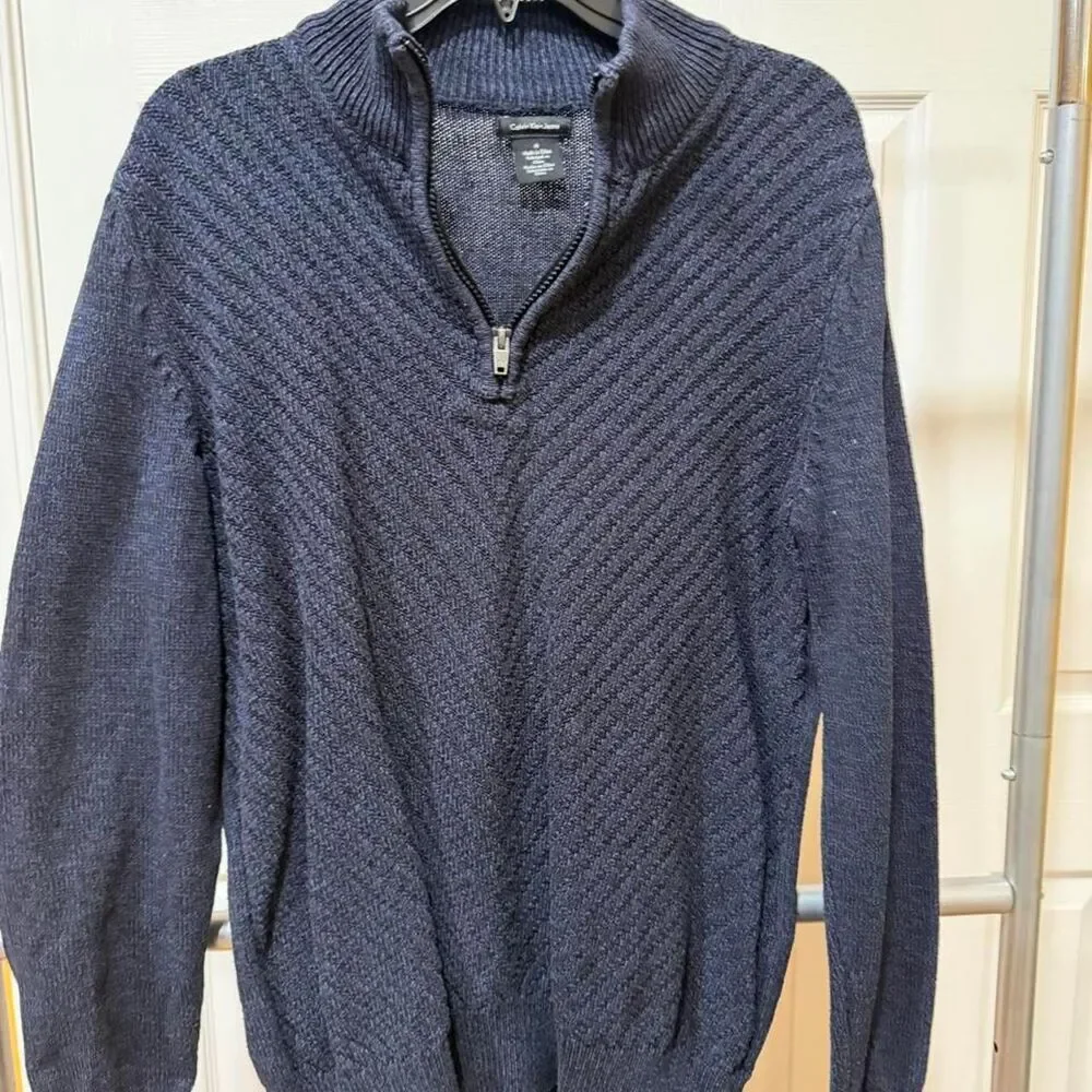 Calvin-klein-jeans Men's Navy and Blue Jumper
